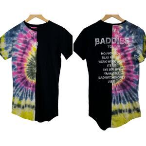 Civil Regime Baddies Tour Tie Dye Black Slay Bye Boy Werk Tee Mini Dress SIze S